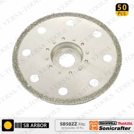 Versa Tool SB50ZZ 100mm Full Round Electroplated Diamond Grout Blade, 10mm Offset Mount Fits Fein Multimaster, Rockwell, Sonicrafter, Makita Oscillating Tools - 50/Pack