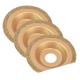 Versa Tool SB3K-D 63mm Semi-Circular Carbide RASP, 8mm Offset Mount Fits Fein Multimaster, Rockwell, Sonicrafter, Makita Oscillating Tools - 3 Blade Pack