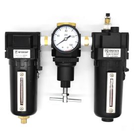 Interstate Pneumatics WC1061GP 3/8 Inch Standard 'T' Handle Poly Bowl Filter Regulator Lubricator - Integral Combo