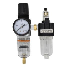 Interstate Pneumatics WC1331G 1/4 Inch Mini Poly Bowl Filter/Regulator/Lubricator Integral Combo