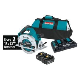 Makita XSH06PT 18V X2 LXT® Lithium-Ion (36V) Brushless Cordless 7-1/4 Inch Circular Saw Kit, blade right, dual port charger, bag (5.0Ah)