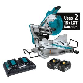 Makita XSL04PTU 18V X2 LXT Lithium‑Ion (36V) Brushless Cordless 10 Inch Dual‑Bevel Sliding Compound Miter Saw Kit, AWS and Laser (5.0Ah)